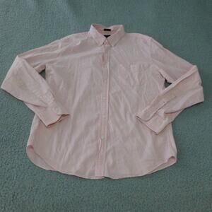 J Crew Shirt Mens Large Slim Button Up Long Sleeve Pink Gingham Check Cotton